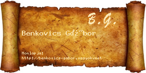 Benkovics Gábor névjegykártya