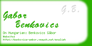 gabor benkovics business card