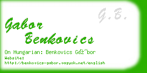 gabor benkovics business card